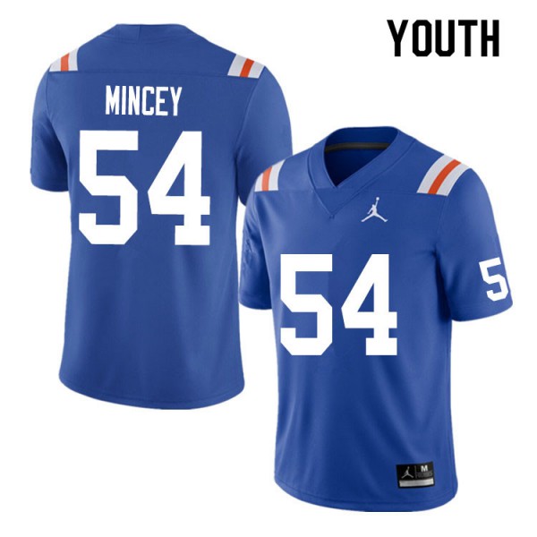 Youth #54 Gerald Mincey Florida Gators College Football Jersey Throwback